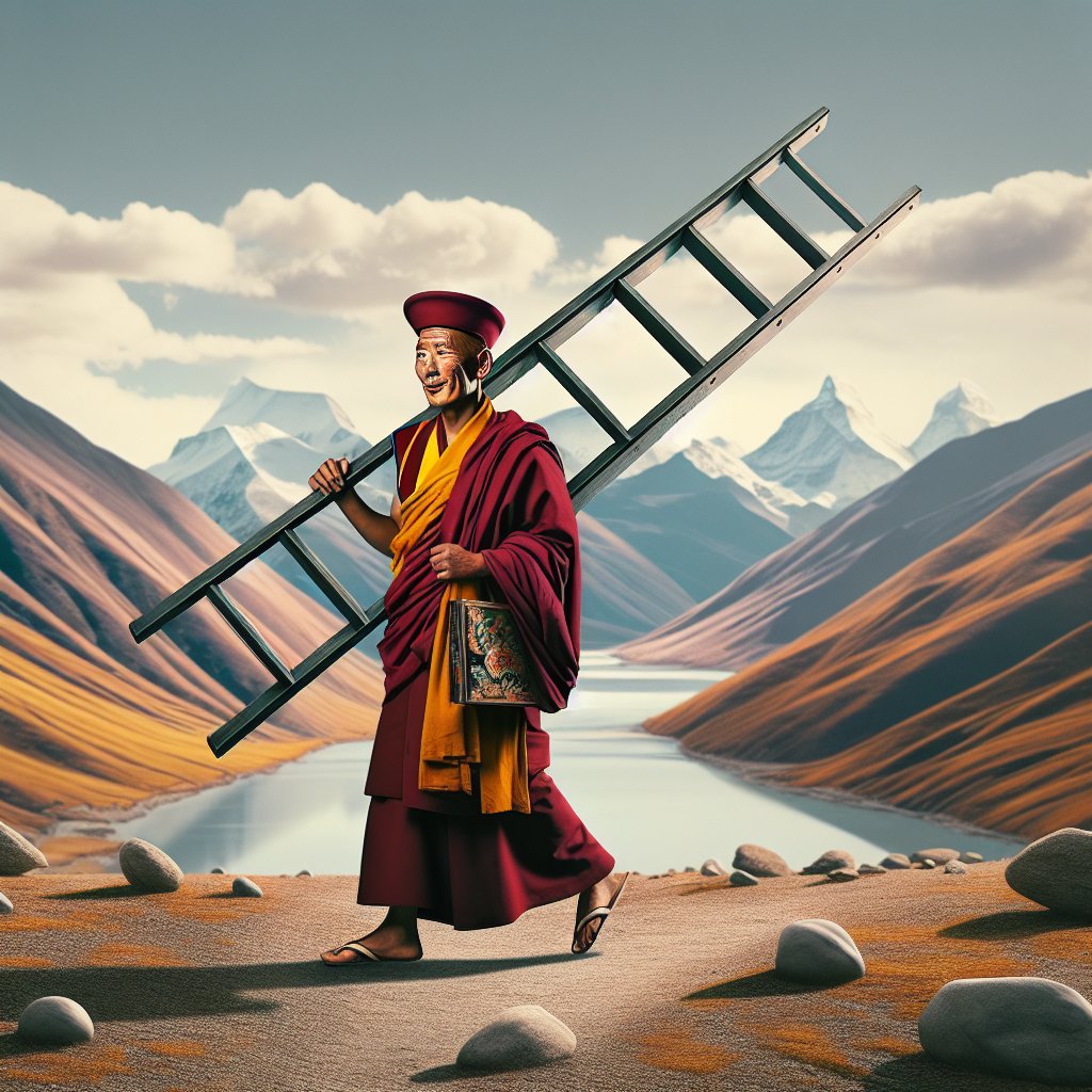 Why did the Tibetan monk always carry a ladder? Because he wanted to reach a higher state!