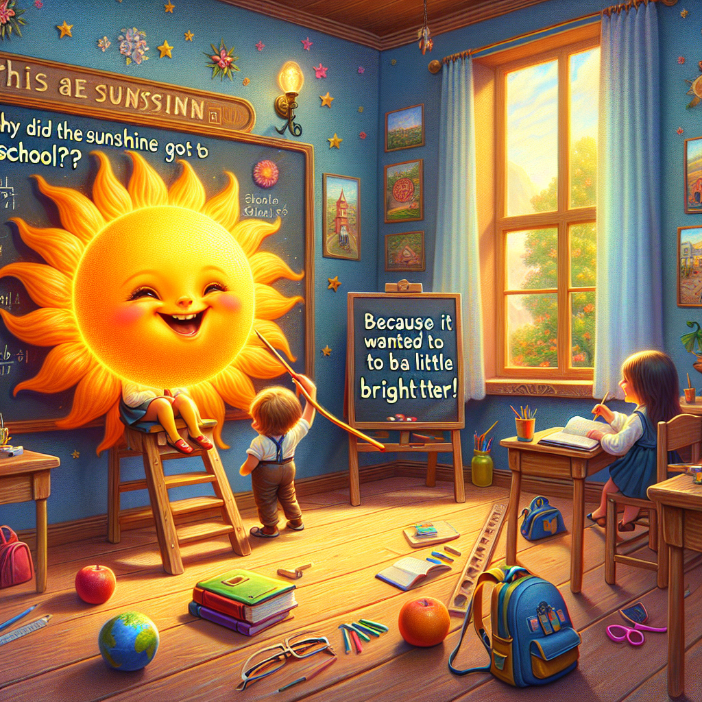 Why did the sunshine go to school? Because it wanted to be a little brighter!